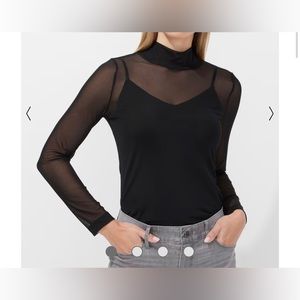 WHBM mesh sheet top turtleneck women’s